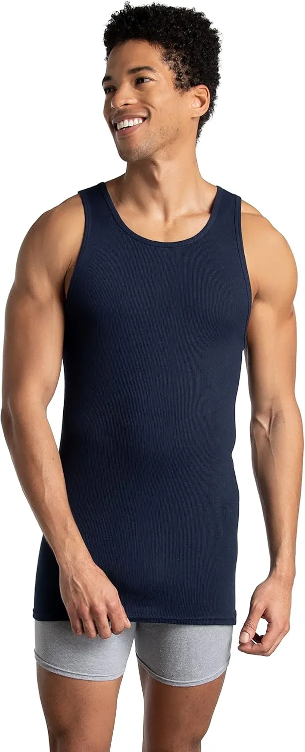 Fruit of the Loom Men's Sleeveless Tag Free Moisture Wicking Tank A-Shirt