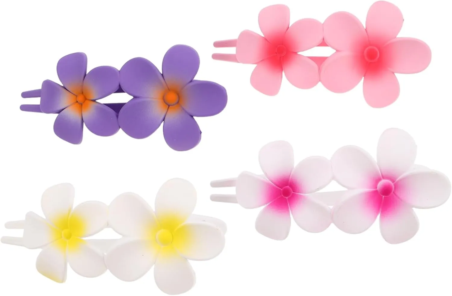 GALPADA 4pcs Flower Hair Clips for Women Elegant Duck Bill Barrettes with Charming Floral Design for Side Bangs Styling Everyday Wear Hair Accessories for Teens