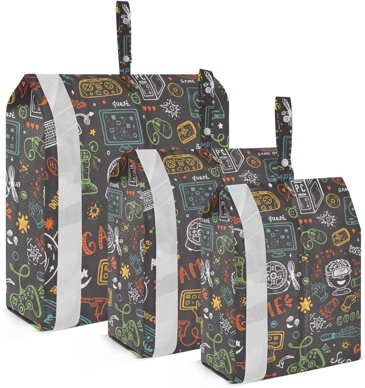 Gamepad Console Packing Cubes Set of 3, Lightweight Travel Luggage Organizers Foldable Bags for Easy Packing and Organization