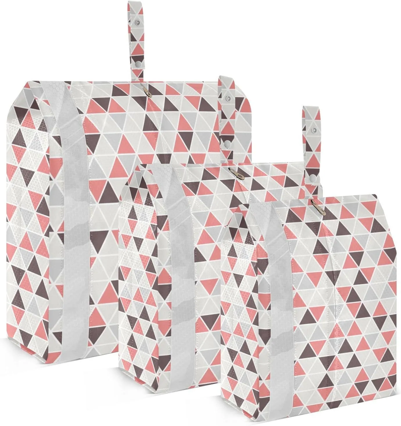 Geometric Triangle Packing Cubes Set of 3, Lightweight Travel Luggage Organizers Foldable Bags for Easy Packing and Organization