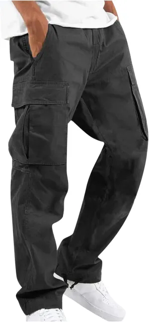 GOFULY Cargo Pants for Men Stretch Elastic Waist Drawstring Hiking Pants with Multi Pockets Sweatpants 2024 Joggers Trouser