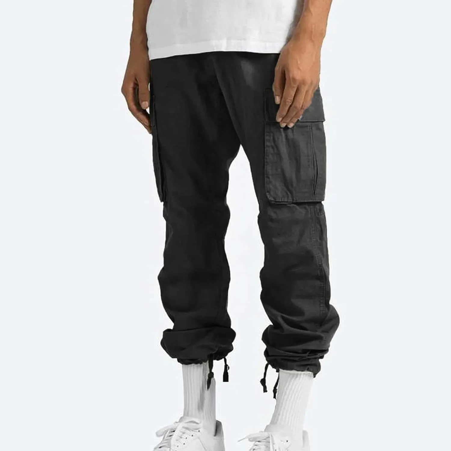 GOFULY Cargo Pants for Men Stretch Elastic Waist Drawstring Hiking Pants with Multi Pockets Sweatpants 2024 Joggers Trouser