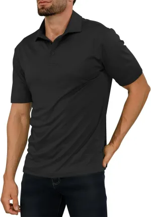Golf Shirts for Men - Short Sleeve Performance Solid Moisture Wicking Polo Shirt