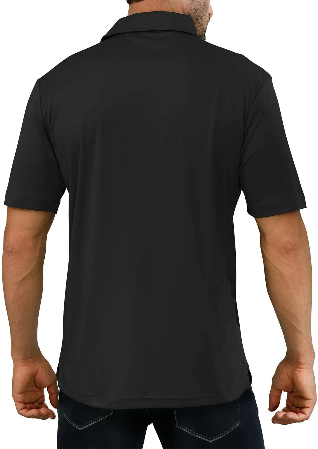 Golf Shirts for Men - Short Sleeve Performance Solid Moisture Wicking Polo Shirt