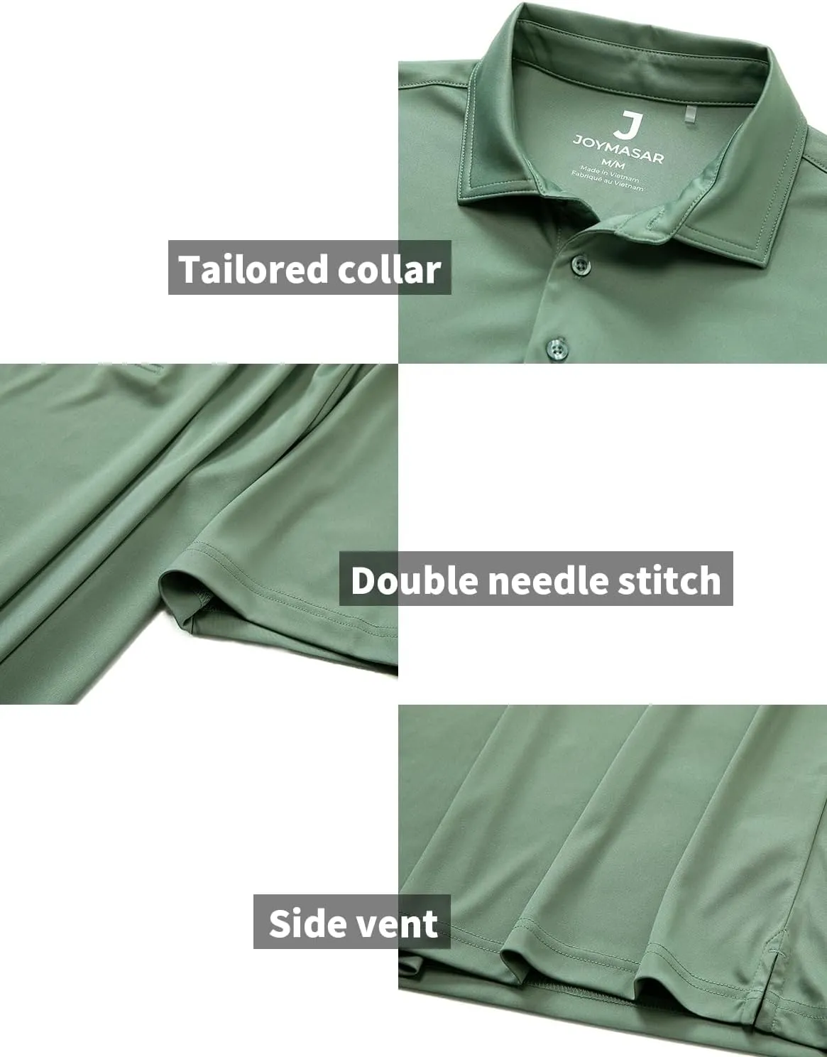 Golf Shirts for Men - Short Sleeve Performance Solid Moisture Wicking Polo Shirt