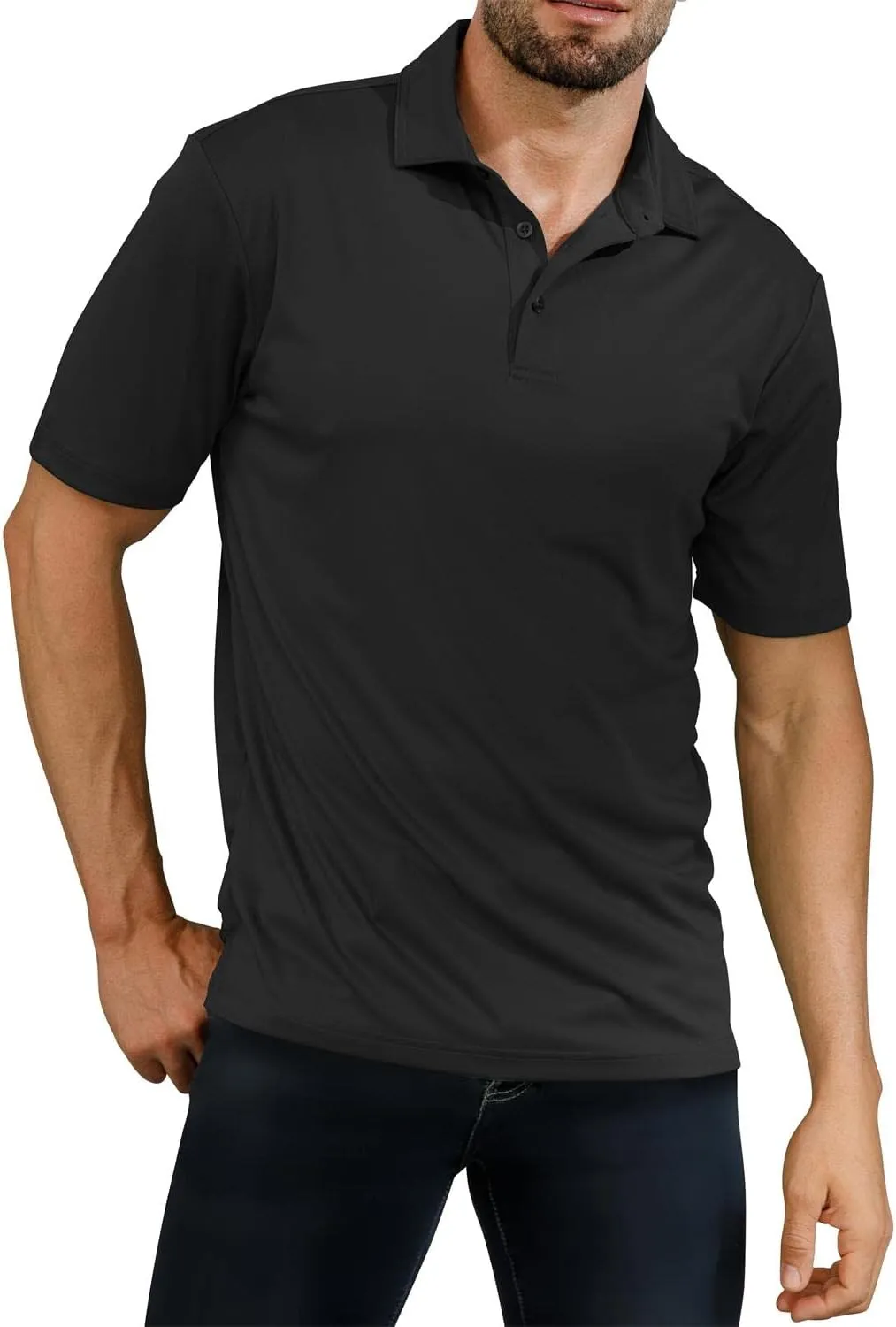 Golf Shirts for Men - Short Sleeve Performance Solid Moisture Wicking Polo Shirt