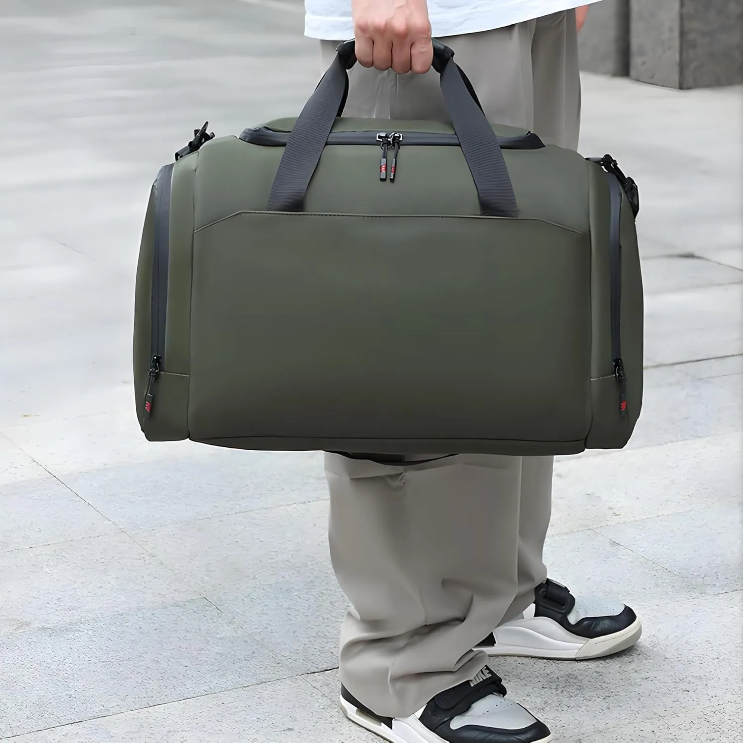 Gym Bag for Men - Small Sports Duffel Bag with Shoe Compartment, Water-Resistant Workout Bag, Ideal for Travel, Fitness, and Training (Army Green)