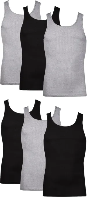 Hanes Men's, Moisture-Wicking Ribbed, Lightweight Cotton Tank Undershirts, Multi-Pack