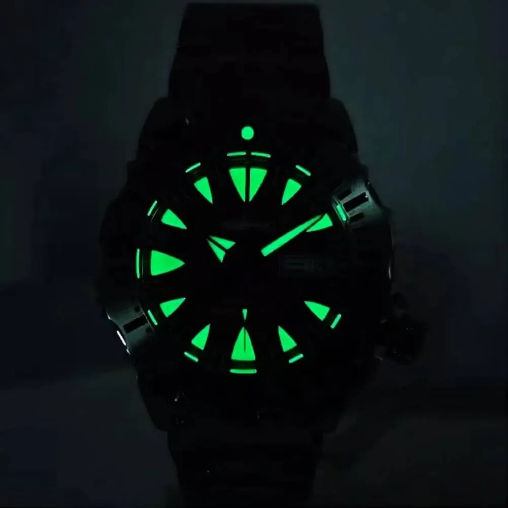 Heimdallr Watches for Men, NH36A Automatic Wristwatch 200M Diving Watch Sapphire Crystal Luminous Mens Watch with 316L Stainless Steel Bracelet V1 Version