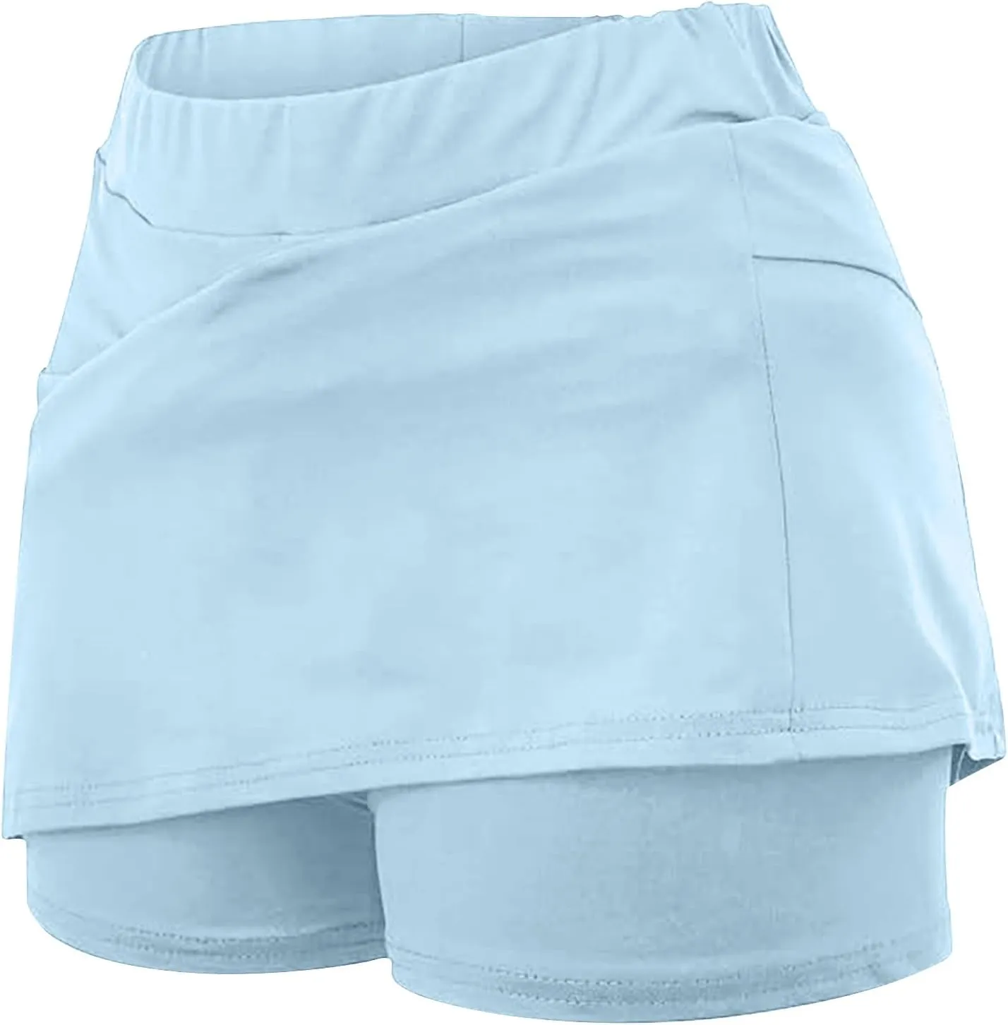 hlysgo Womens Tennis Skort with Shorts High Waisted 2 in 1 Flowy Basic Versatile Skorts Plus Size Workout Athletic Shorts