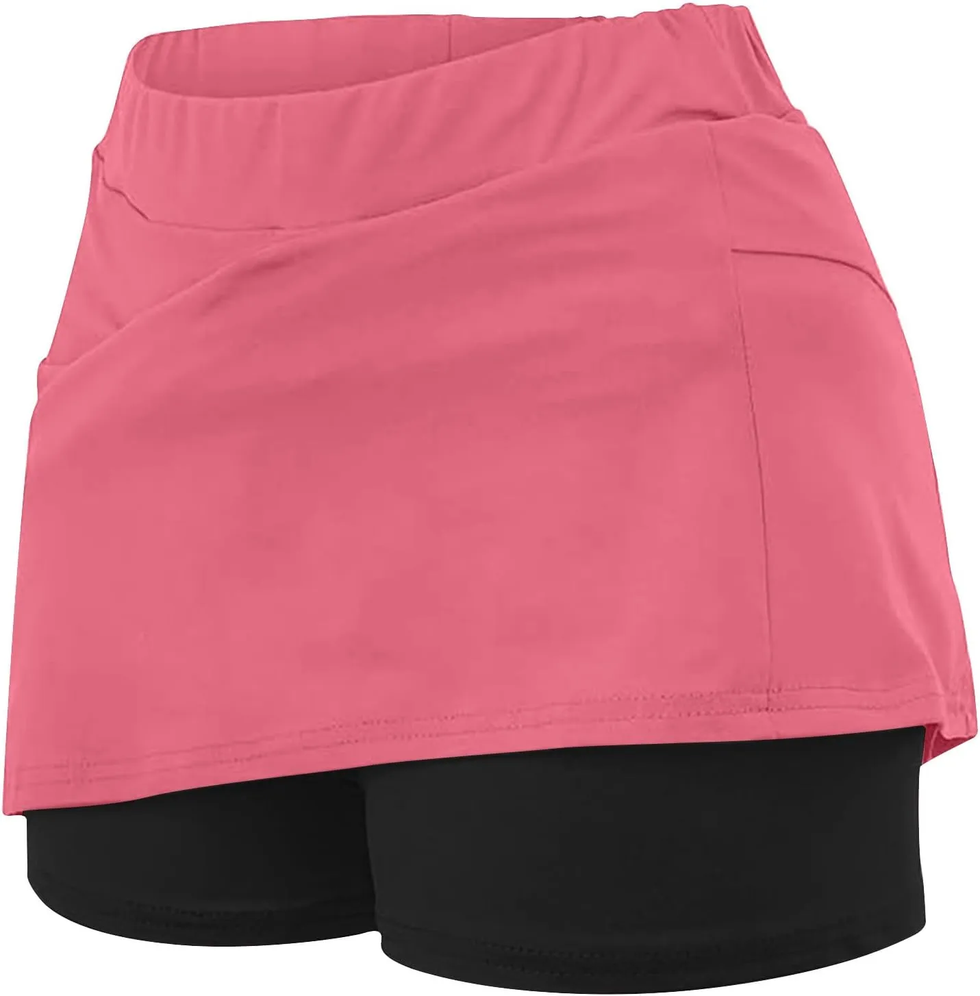 hlysgo Womens Tennis Skort with Shorts High Waisted 2 in 1 Flowy Basic Versatile Skorts Plus Size Workout Athletic Shorts