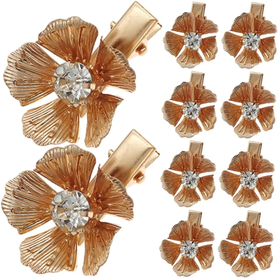Homoyoyo 10pcs Metal Flower Hair Clips for Women Cute Floral Hair Barrettes Stylish Accessories for All Occasions for Birthdays and Anniversaries