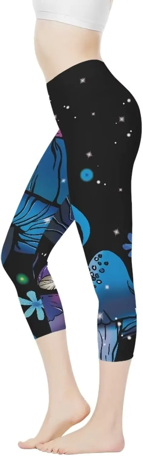 INSTANTARTS Women's Capri Yoga Pants, Stretchy Exercise Sports Pants High Waist Leggings