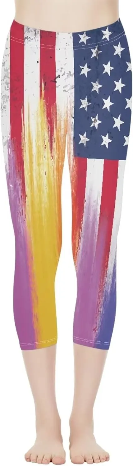 INSTANTARTS Women's Capri Yoga Pants, Stretchy Exercise Sports Pants High Waist Leggings