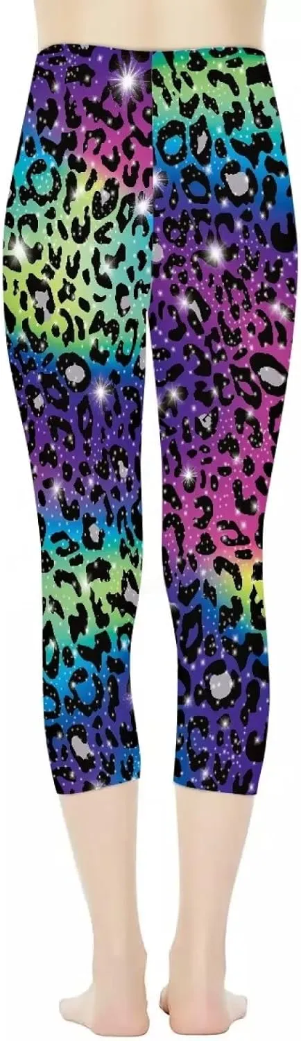 INSTANTARTS Women's Capri Yoga Pants, Stretchy Exercise Sports Pants High Waist Leggings