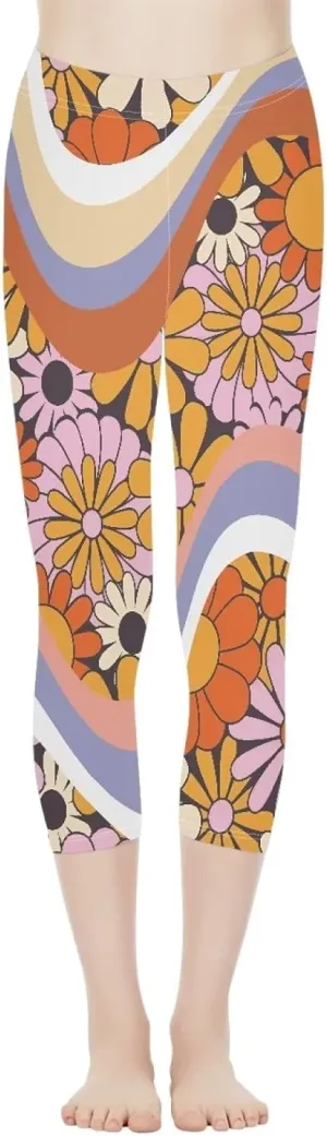 INSTANTARTS Women's Capri Yoga Pants, Stretchy Exercise Sports Pants High Waist Leggings