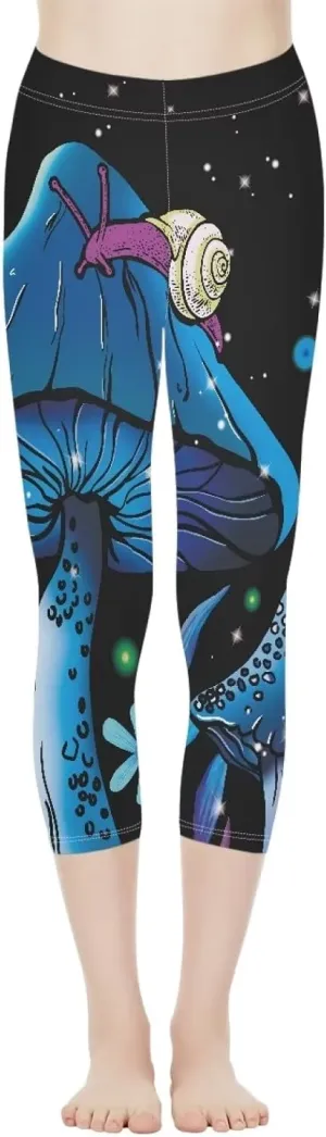 INSTANTARTS Women's Capri Yoga Pants, Stretchy Exercise Sports Pants High Waist Leggings