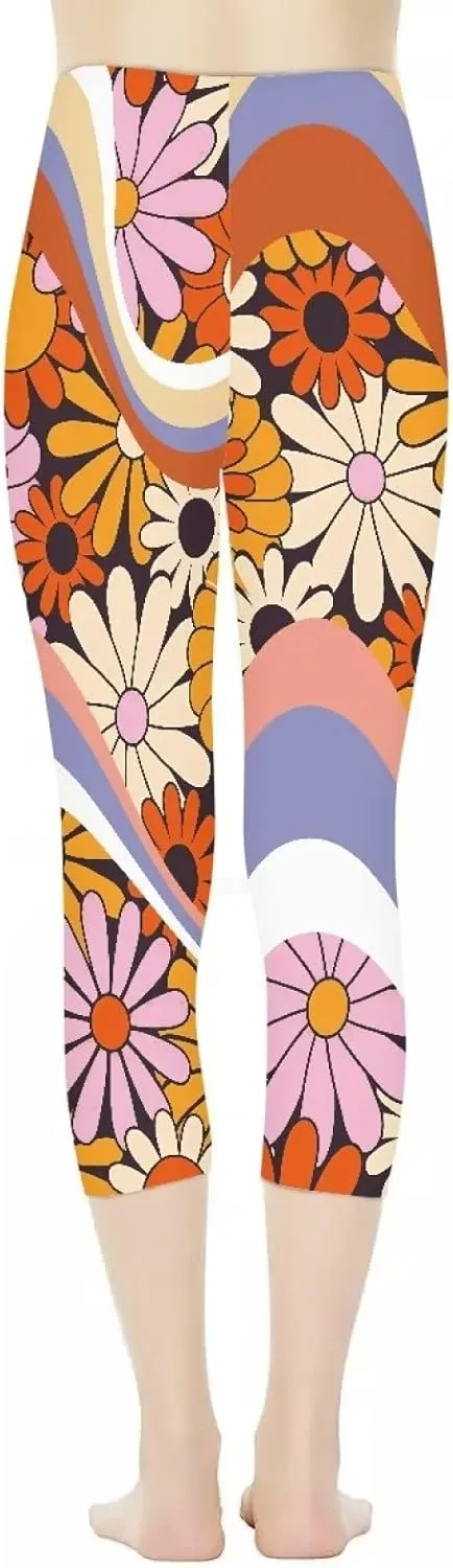 INSTANTARTS Women's Capri Yoga Pants, Stretchy Exercise Sports Pants High Waist Leggings