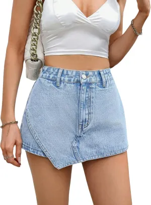 Jeans Pants Trousers Denim is A Trendy and Versatile High Waisted Casual Washed Denim Skirt Pants and Shorts