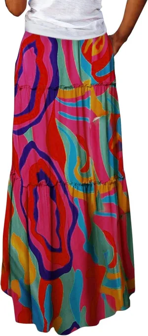JJHAEVDY Pleated Long Skirts for Women Summer Casual Elastic High Waisted Skirts A-Line Flowy Swing Maxi Skirt with Pockets