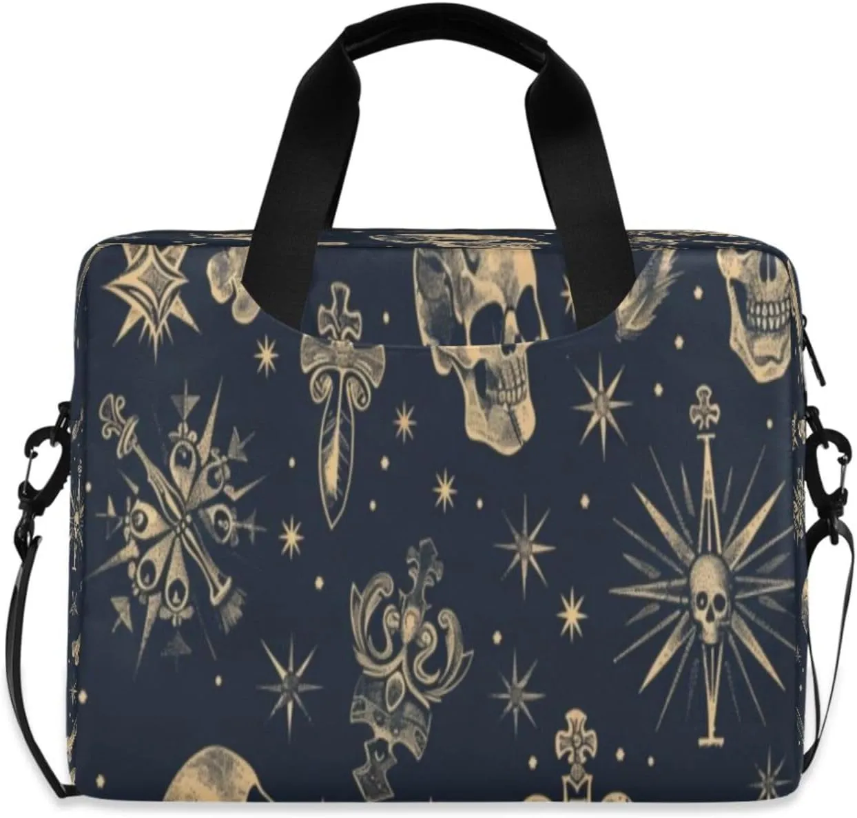 Laptop Bag for Women - Fits 16 inch with Laptop Compartment Carrying Messenger Sleeve with Strap Professional Fashion Travel Purse for Business Office Bag All Saints' Skull