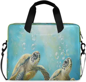 Laptop Bag for Women - Fits 16 inch with Laptop Compartment Carrying Messenger Sleeve with Strap Professional Fashion Travel Purse for Business Office Bag Beautiful Sea Turtle