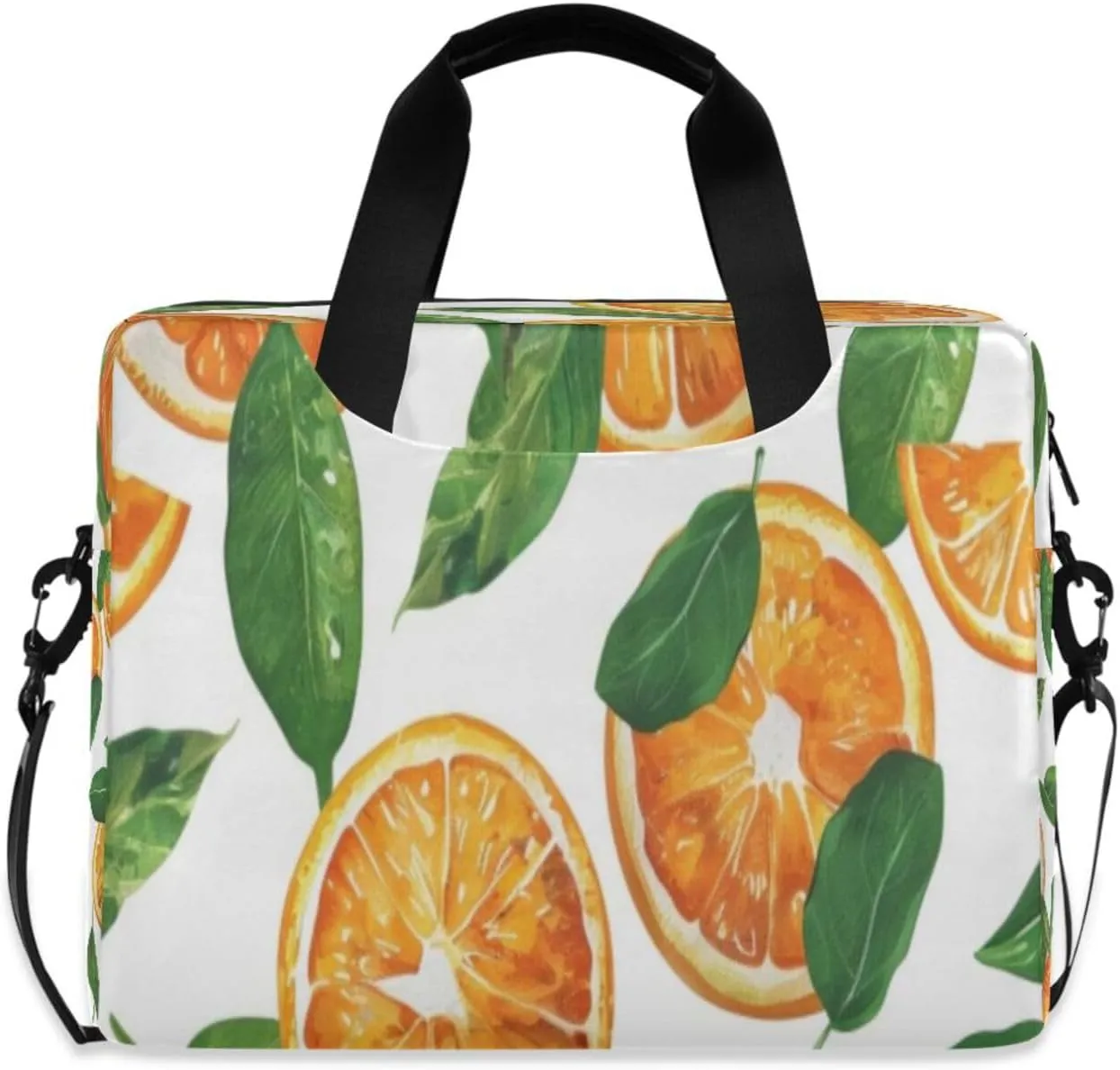 Laptop Bag for Women - Fits 16 inch with Laptop Compartment Carrying Messenger Sleeve with Strap Professional Fashion Travel Purse for Business Office Bag Cartoon Orange