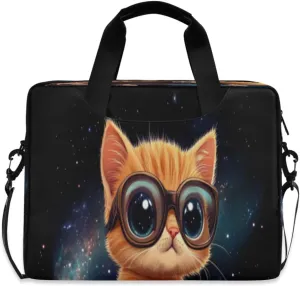 Laptop Bag for Women - Fits 16 inch with Laptop Compartment Carrying Messenger Sleeve with Strap Professional Fashion Travel Purse for Business Office Bag Cartoon Skateboard Cat