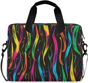 Laptop Bag for Women - Fits 16 inch with Laptop Compartment Carrying Messenger Sleeve with Strap Professional Fashion Travel Purse for Business Office Bag Colorful Flame
