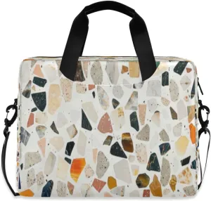 Laptop Bag for Women - Fits 16 inch with Laptop Compartment Carrying Messenger Sleeve with Strap Professional Fashion Travel Purse for Business Office Bag Colorful Terrazzo