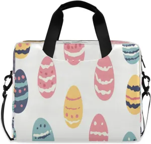 Laptop Bag for Women - Fits 16 inch with Laptop Compartment Carrying Messenger Sleeve with Strap Professional Fashion Travel Purse for Business Office Bag Easter Eggs