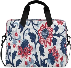 Laptop Bag for Women - Fits 16 inch with Laptop Compartment Carrying Messenger Sleeve with Strap Professional Fashion Travel Purse for Business Office Bag Floral Print