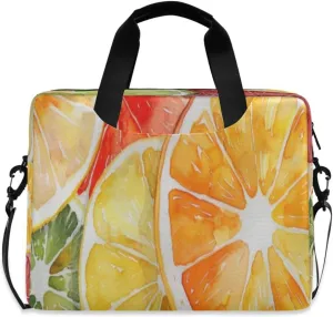 Laptop Bag for Women - Fits 16 inch with Laptop Compartment Carrying Messenger Sleeve with Strap Professional Fashion Travel Purse for Business Office Bag Fruit Slices