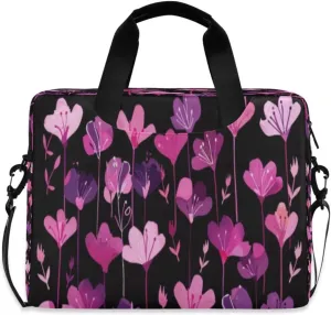 Laptop Bag for Women - Fits 16 inch with Laptop Compartment Carrying Messenger Sleeve with Strap Professional Fashion Travel Purse for Business Office Bag Fuchsia Clover