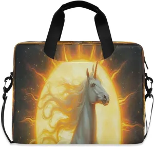 Laptop Bag for Women - Fits 16 inch with Laptop Compartment Carrying Messenger Sleeve with Strap Professional Fashion Travel Purse for Business Office Bag Glowing Unicorn