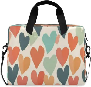 Laptop Bag for Women - Fits 16 inch with Laptop Compartment Carrying Messenger Sleeve with Strap Professional Fashion Travel Purse for Business Office Bag Heart-shaped