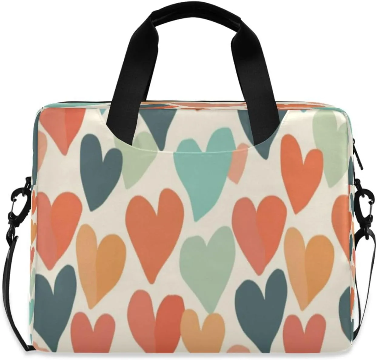 Laptop Bag for Women - Fits 16 inch with Laptop Compartment Carrying Messenger Sleeve with Strap Professional Fashion Travel Purse for Business Office Bag Heart-shaped