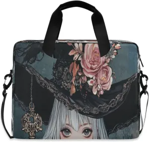 Laptop Bag for Women - Fits 16 inch with Laptop Compartment Carrying Messenger Sleeve with Strap Professional Fashion Travel Purse for Business Office Bag Magic Girl
