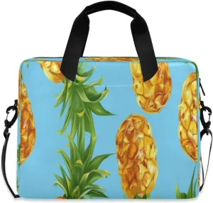 Laptop Bag for Women - Fits 16 inch with Laptop Compartment Carrying Messenger Sleeve with Strap Professional Fashion Travel Purse for Business Office Bag Pineapple