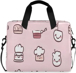 Laptop Bag for Women - Fits 16 inch with Laptop Compartment Carrying Messenger Sleeve with Strap Professional Fashion Travel Purse for Business Office Bag Pink Pattern