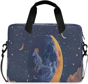 Laptop Bag for Women - Fits 16 inch with Laptop Compartment Carrying Messenger Sleeve with Strap Professional Fashion Travel Purse for Business Office Bag Planetary Dinosaur