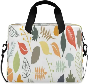 Laptop Bag for Women - Fits 16 inch with Laptop Compartment Carrying Messenger Sleeve with Strap Professional Fashion Travel Purse for Business Office Bag Plant Leaves