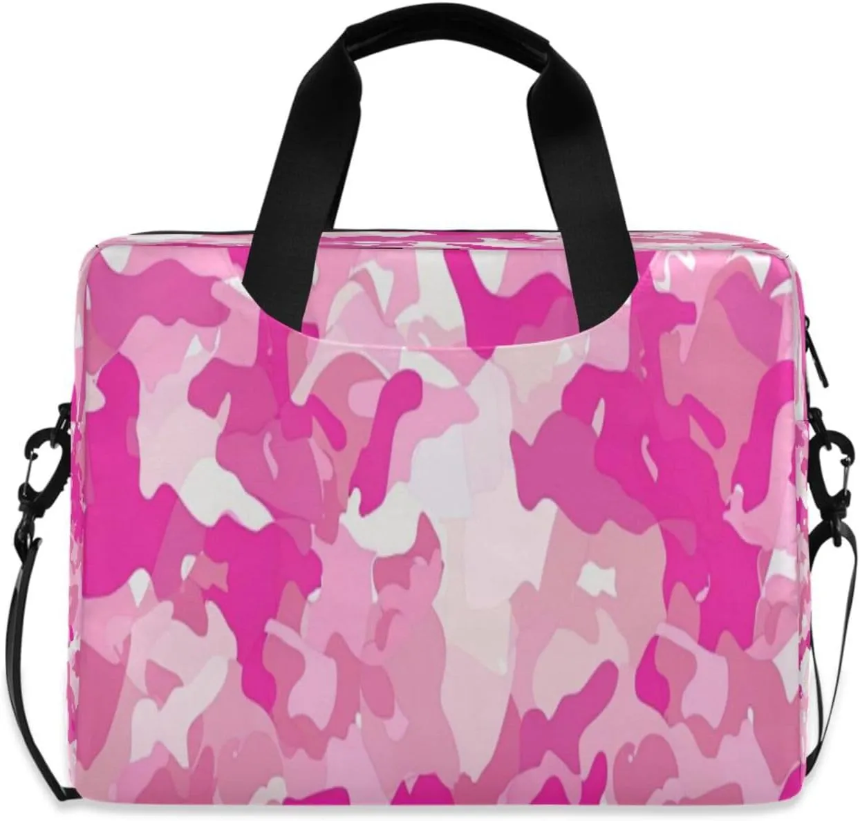 Laptop Bag for Women - Fits 16 inch with Laptop Compartment Carrying Messenger Sleeve with Strap Professional Fashion Travel Purse for Business Office Bag Red Camouflage