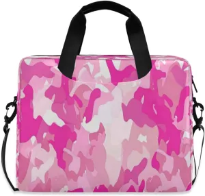 Laptop Bag for Women - Fits 16 inch with Laptop Compartment Carrying Messenger Sleeve with Strap Professional Fashion Travel Purse for Business Office Bag Red Camouflage