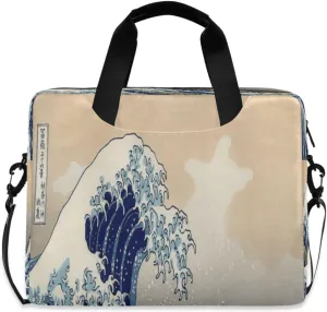 Laptop Bag for Women - Fits 16 inch with Laptop Compartment Carrying Messenger Sleeve with Strap Professional Fashion Travel Purse for Business Office Bag Sea Wave