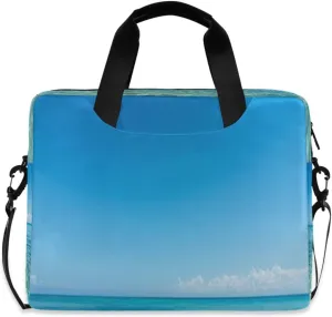 Laptop Bag for Women - Fits 16 inch with Laptop Compartment Carrying Messenger Sleeve with Strap Professional Fashion Travel Purse for Business Office Bag Sea