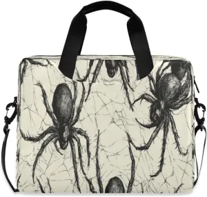 Laptop Bag for Women - Fits 16 inch with Laptop Compartment Carrying Messenger Sleeve with Strap Professional Fashion Travel Purse for Business Office Bag Sketch Spider