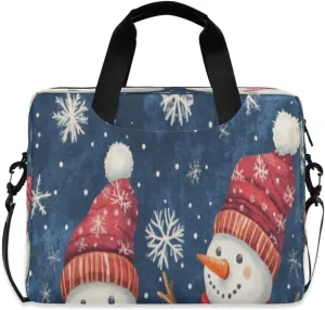 Laptop Bag for Women - Fits 16 inch with Laptop Compartment Carrying Messenger Sleeve with Strap Professional Fashion Travel Purse for Business Office Bag Two Snowmen