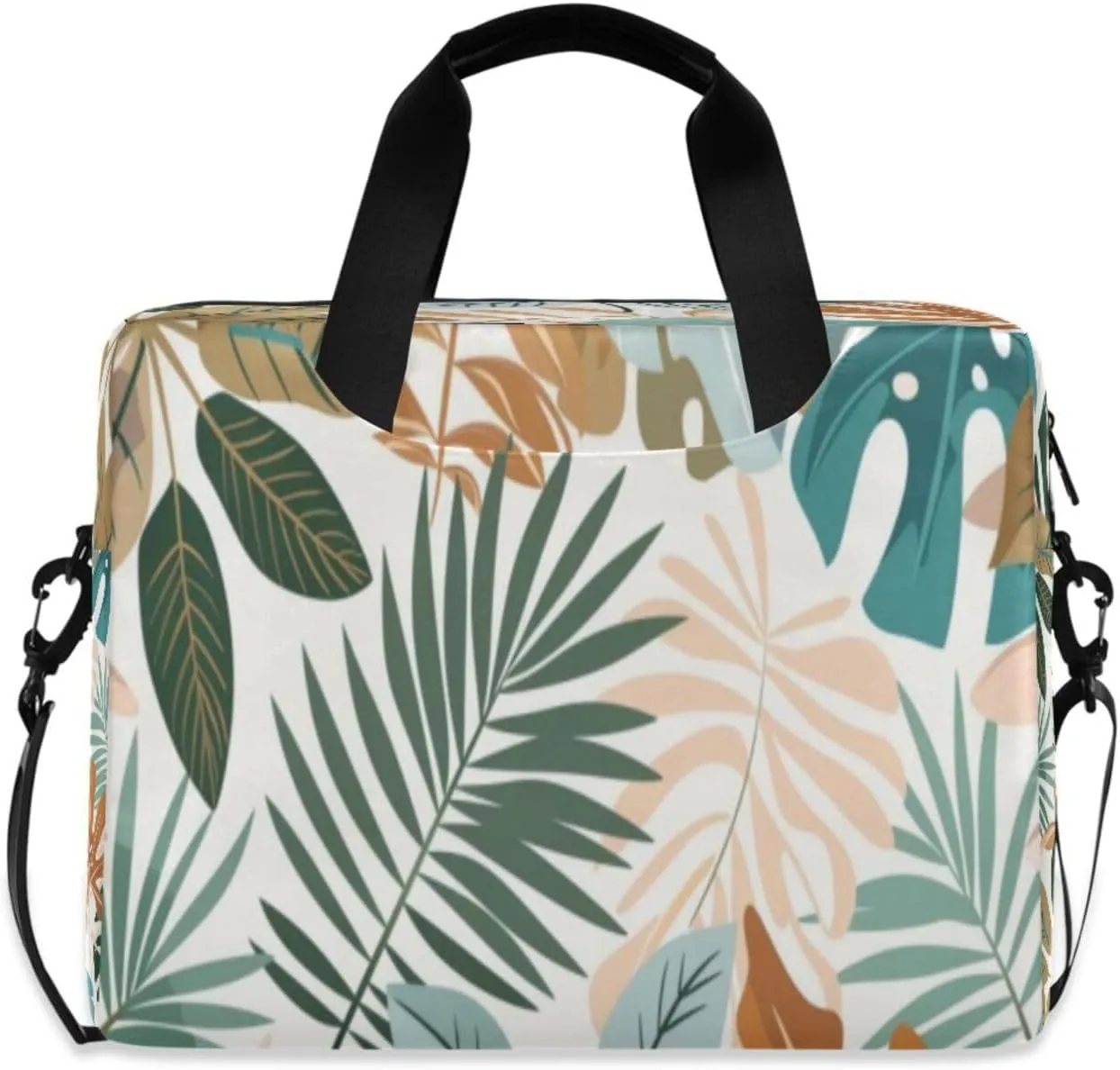 Laptop Bag for Women - Fits 16 inch with Laptop Compartment Carrying Messenger Sleeve with Strap Professional Fashion Travel Purse for Business Office Bag Vegetative Leaf