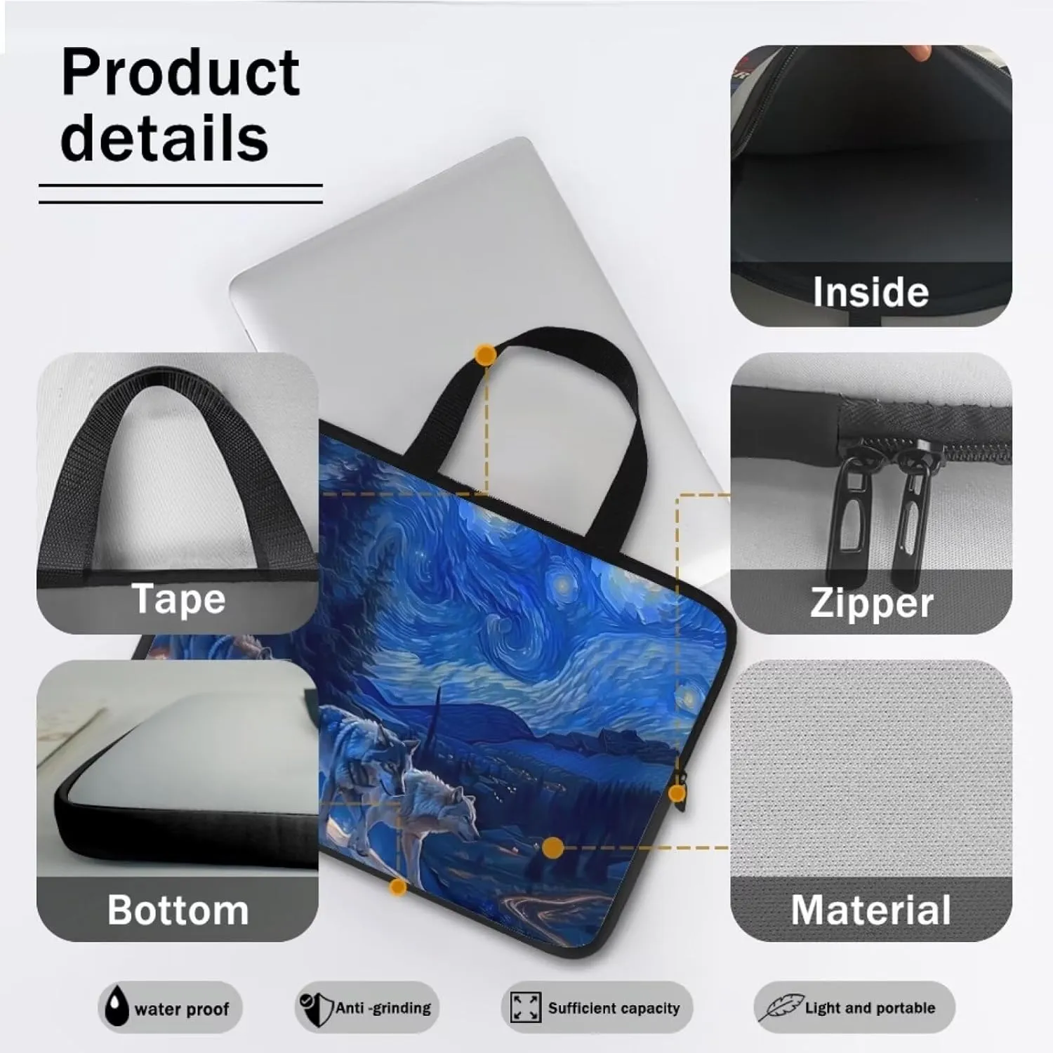 Laptop Case Sleeve,Laptop Bags Shockproof Protective Notebook Case, Briefcase Carrying Cover